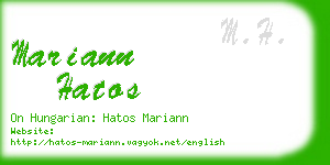 mariann hatos business card